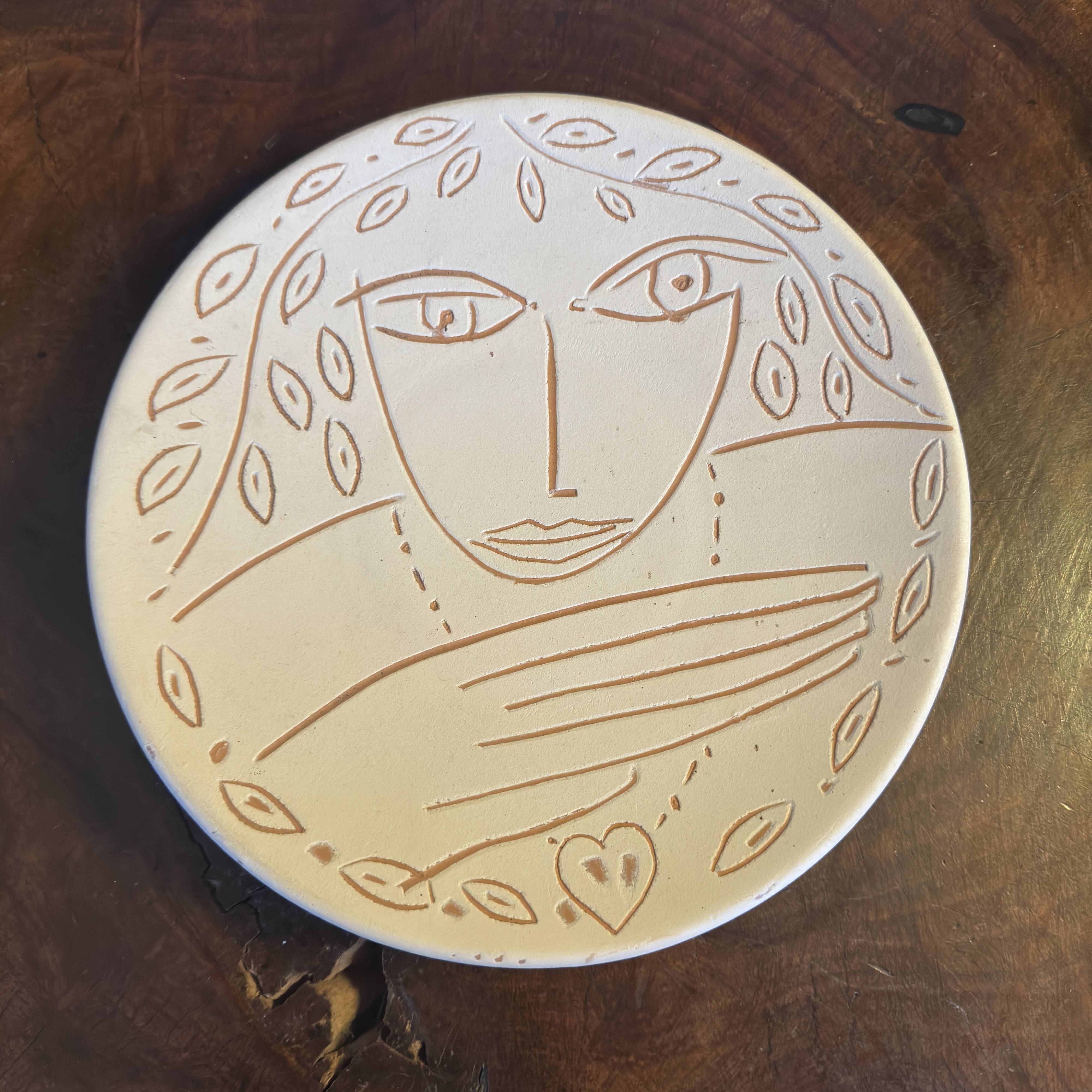 Vintage ceramic plate signed