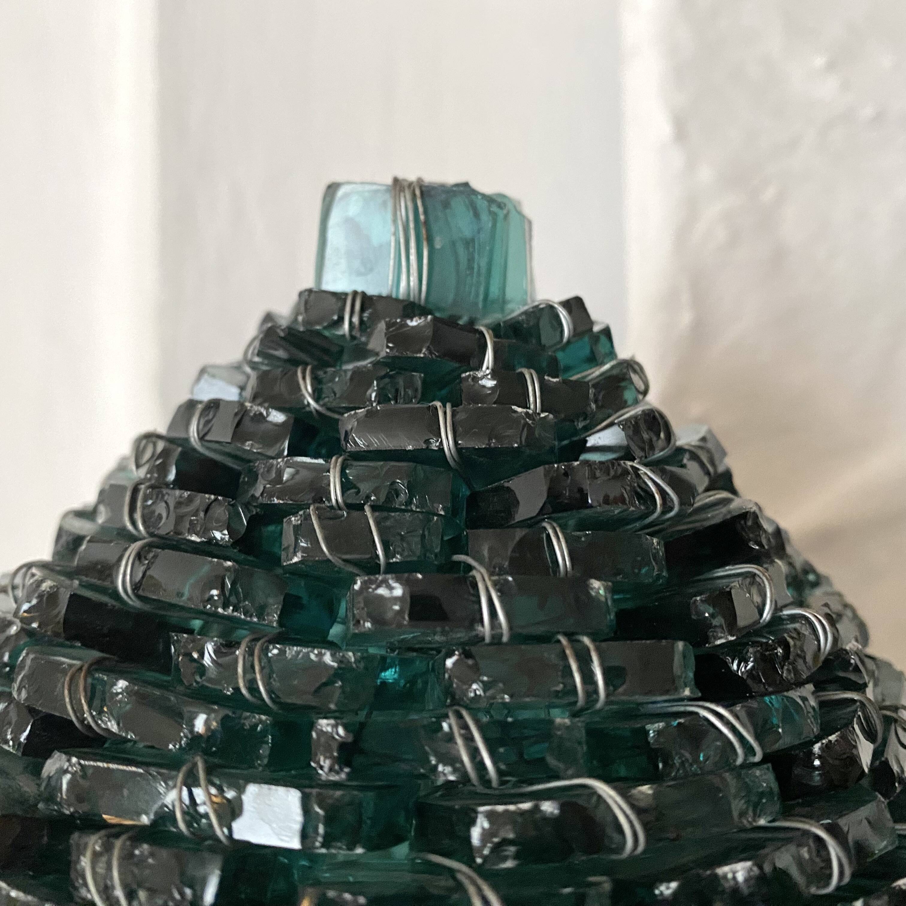 Lampe en verre empilé, esprit Murano, années 60-70
