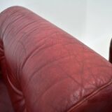 Pair of vintage leather armchairs , Czechoslovakia 1970s