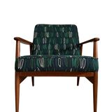 Ensemble de fauteuils vintage par Juliszu Kędziorek en jacquard vert, 1960