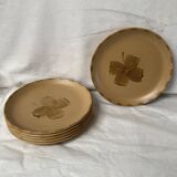 Ensemble de 5 assiettes Sarreguemines motif trèfle