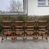 4 bamboo chairs and cannage
