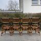 4 chaises en bambou et cannage