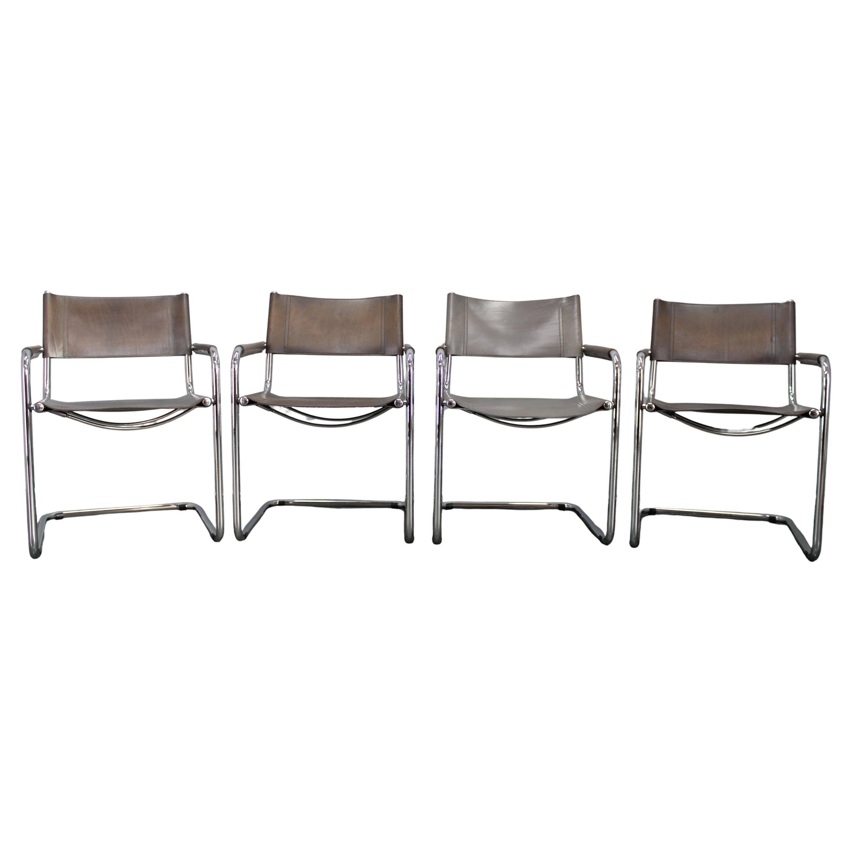 Set of four Bauhaus cantilever armchairs by Mart Stam, Italy