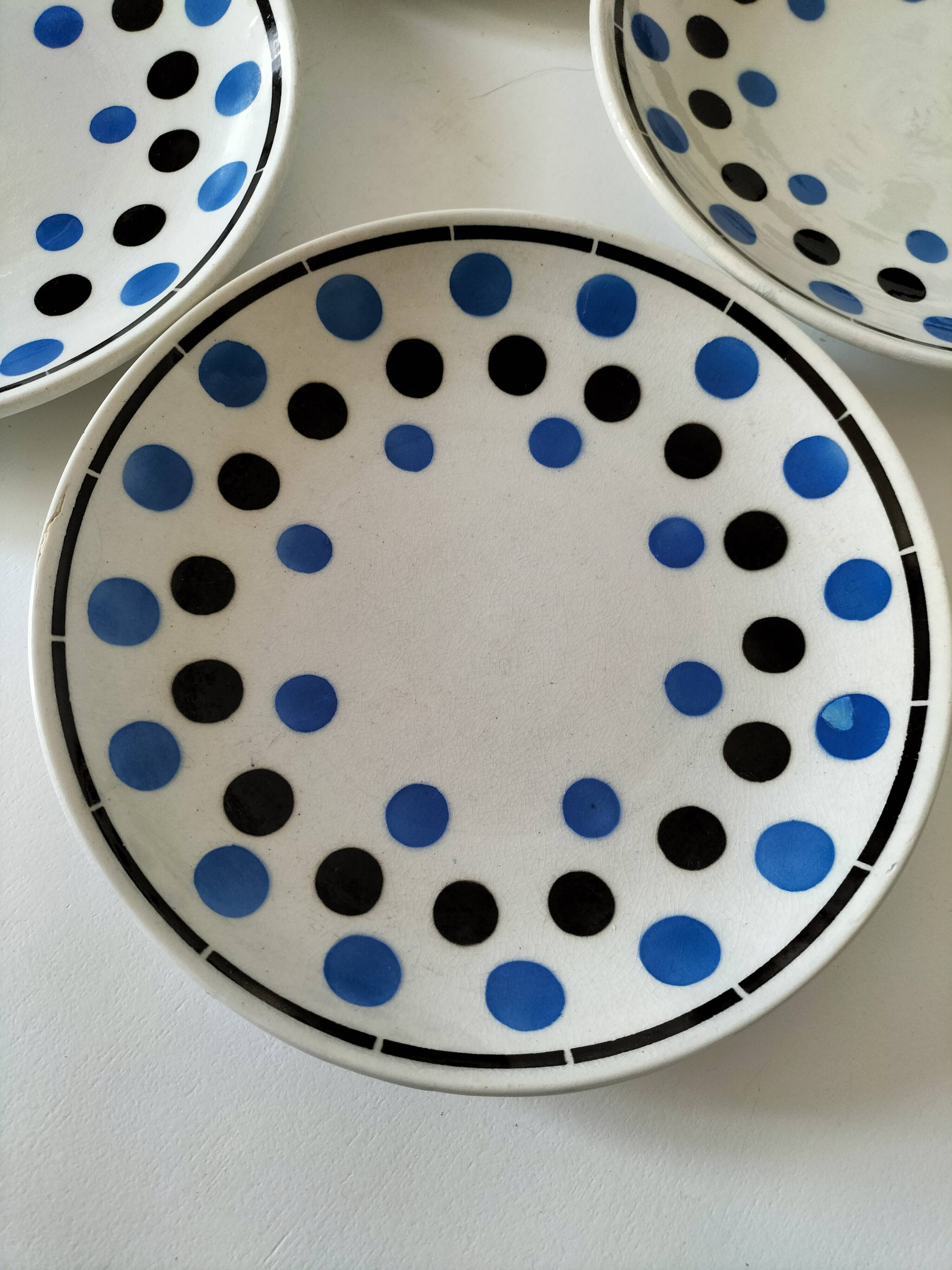 dish and 4 dessert plates K and G Lunéville