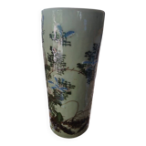 Large Cylindrical Handmade Vase – Botanical Decor "Herbarium"