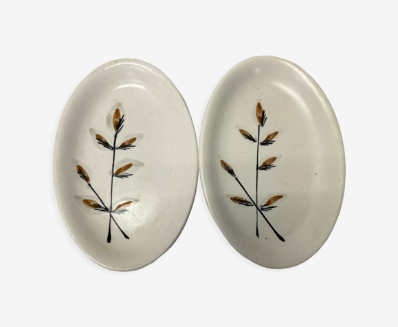 2 plats faïence Niderviller rameaux