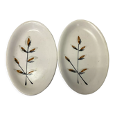 2 dishes earthenware Niderviller twigs