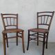 Set of 4 antique bistro chairs canned seats