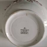 Digoin Sarreguemines Atlantic pattern tureen, deep red rose decoration