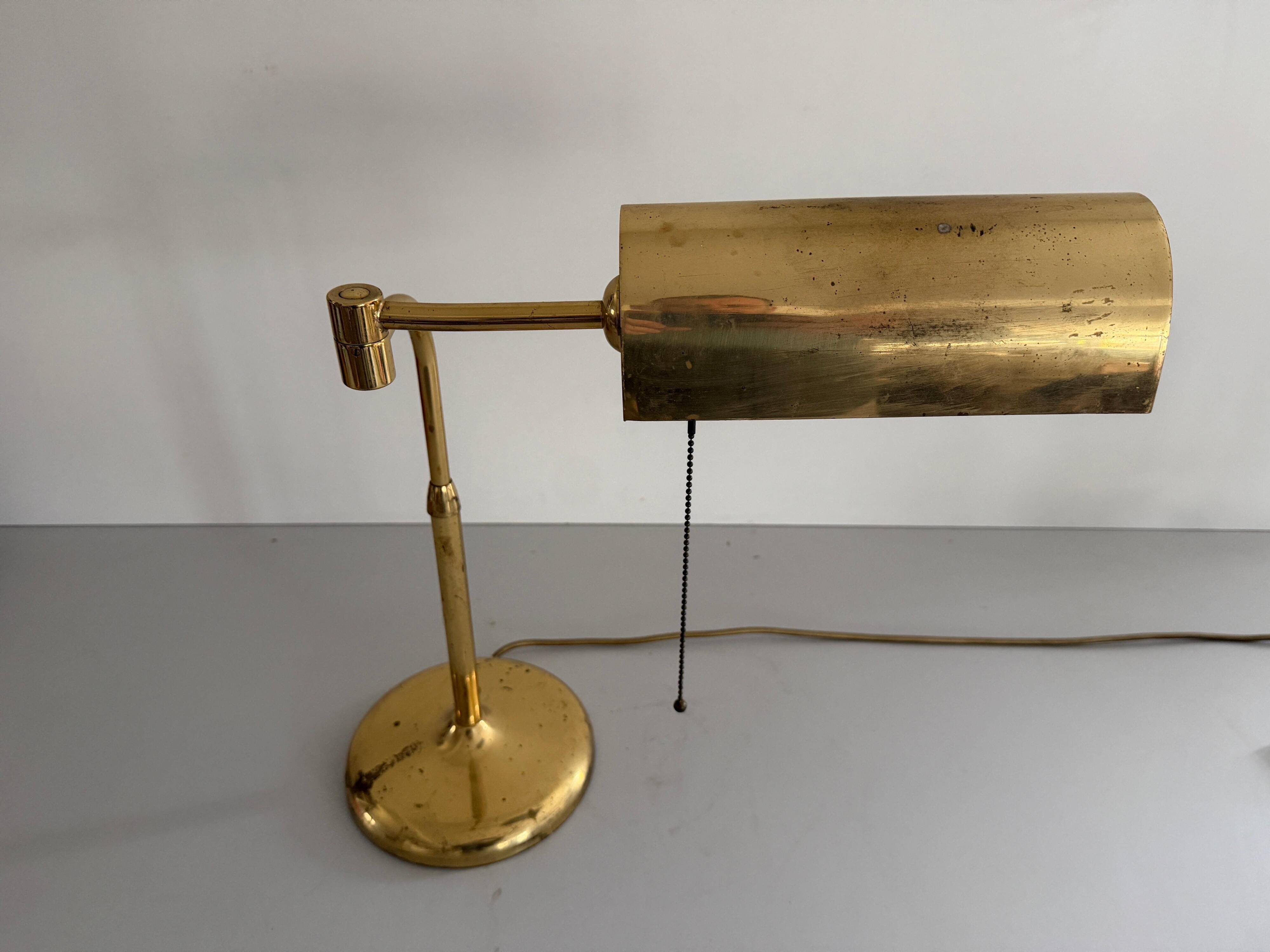Brass table lamp by Florian Schulz, 1960s, Germany.