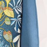 2-Seater Bench in Azure Blue Fabric – 1940s