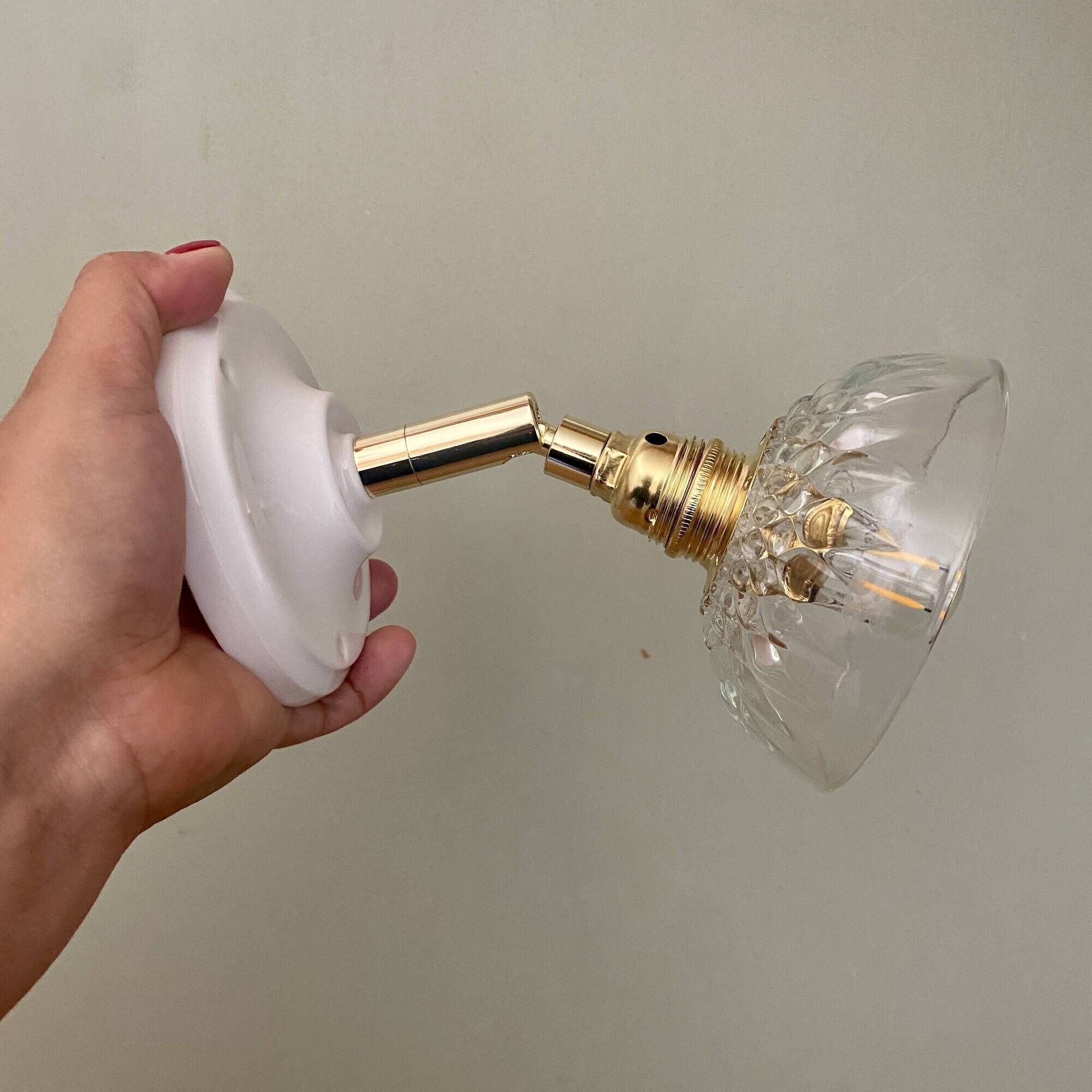 Vintage glass cut lampshade - tableware collection -