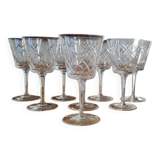 Service of 8 chiseled crystal glasses