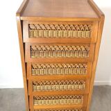 Vintage rattan chest of drawers