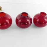Set of three Hans-Agne Jakobsson AB Markaryd NR135 red tealight holders