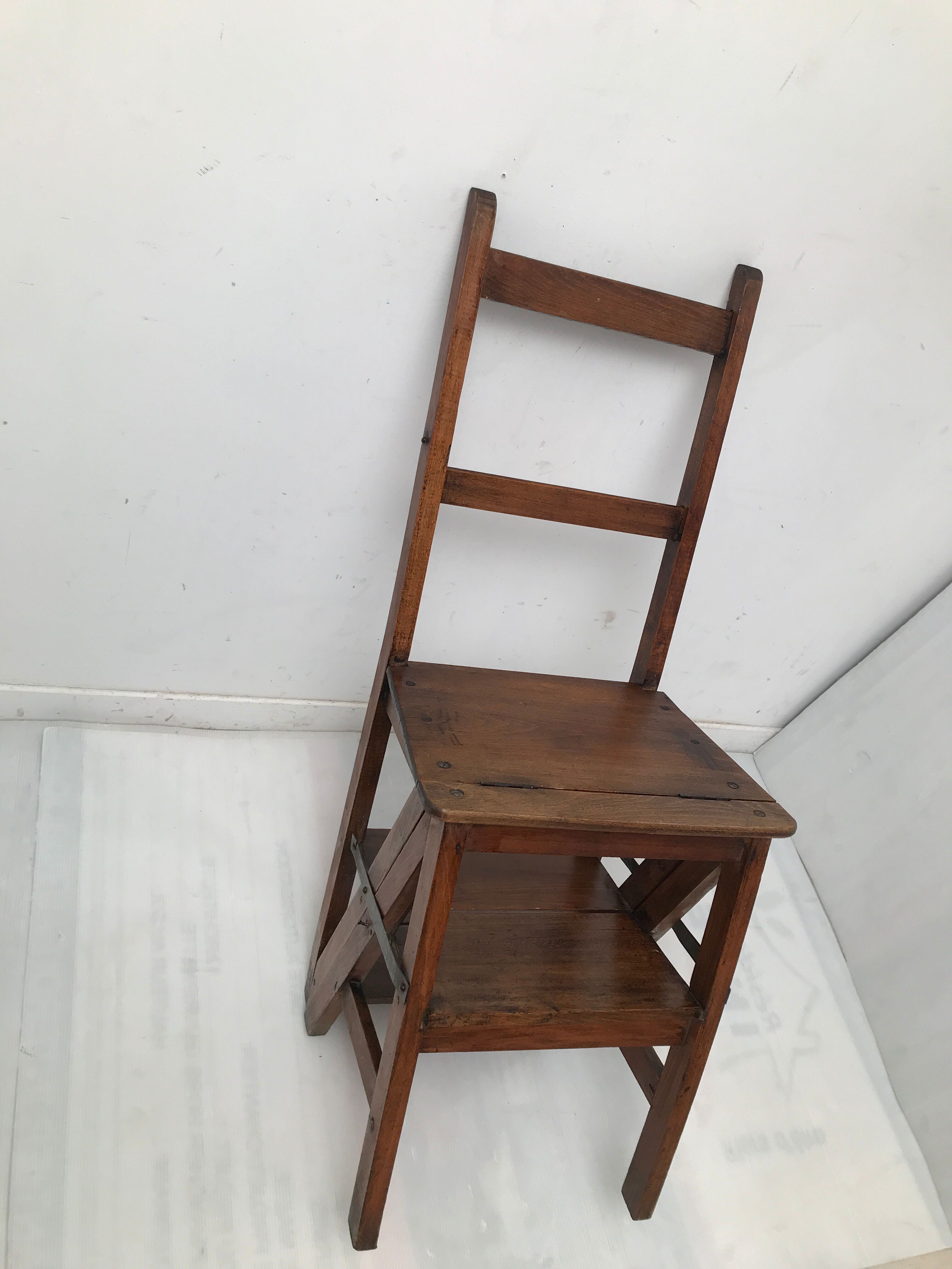 Vintage bookcase stepladder chair