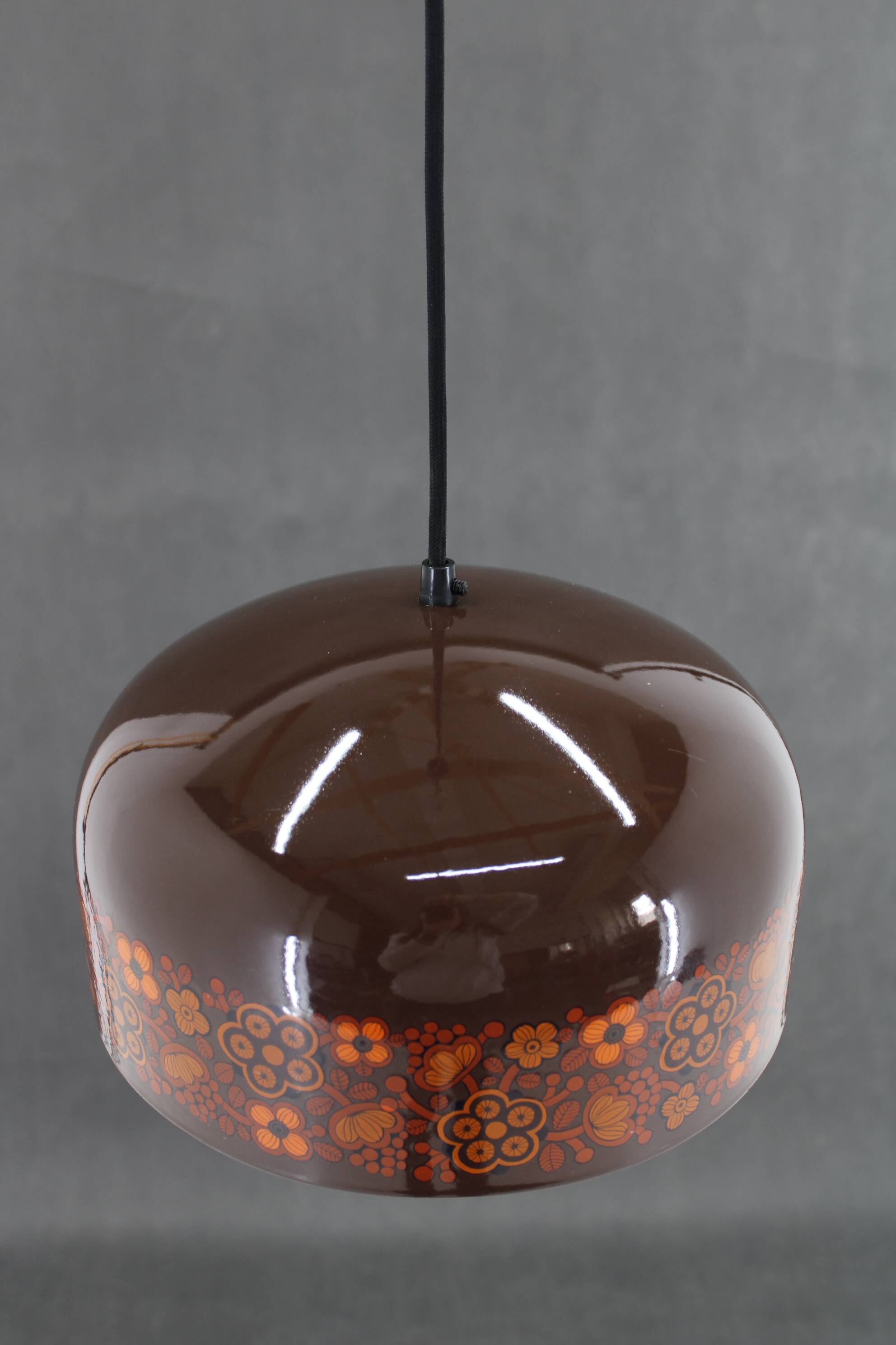 1970s Pendant Lamp with Floral Motiv, Czechoslovakia