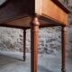 Antique oak writing table with drawer, French side table, console, solid oak desk, circa 1930–1950.
