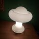 Mushroom lamp peill putzler in white opaline 60'S
