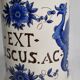 Apothecary pot "Ex. ruscus" decorated with Chimera decoration in glazed ceramic of St-Clément, 31 cm