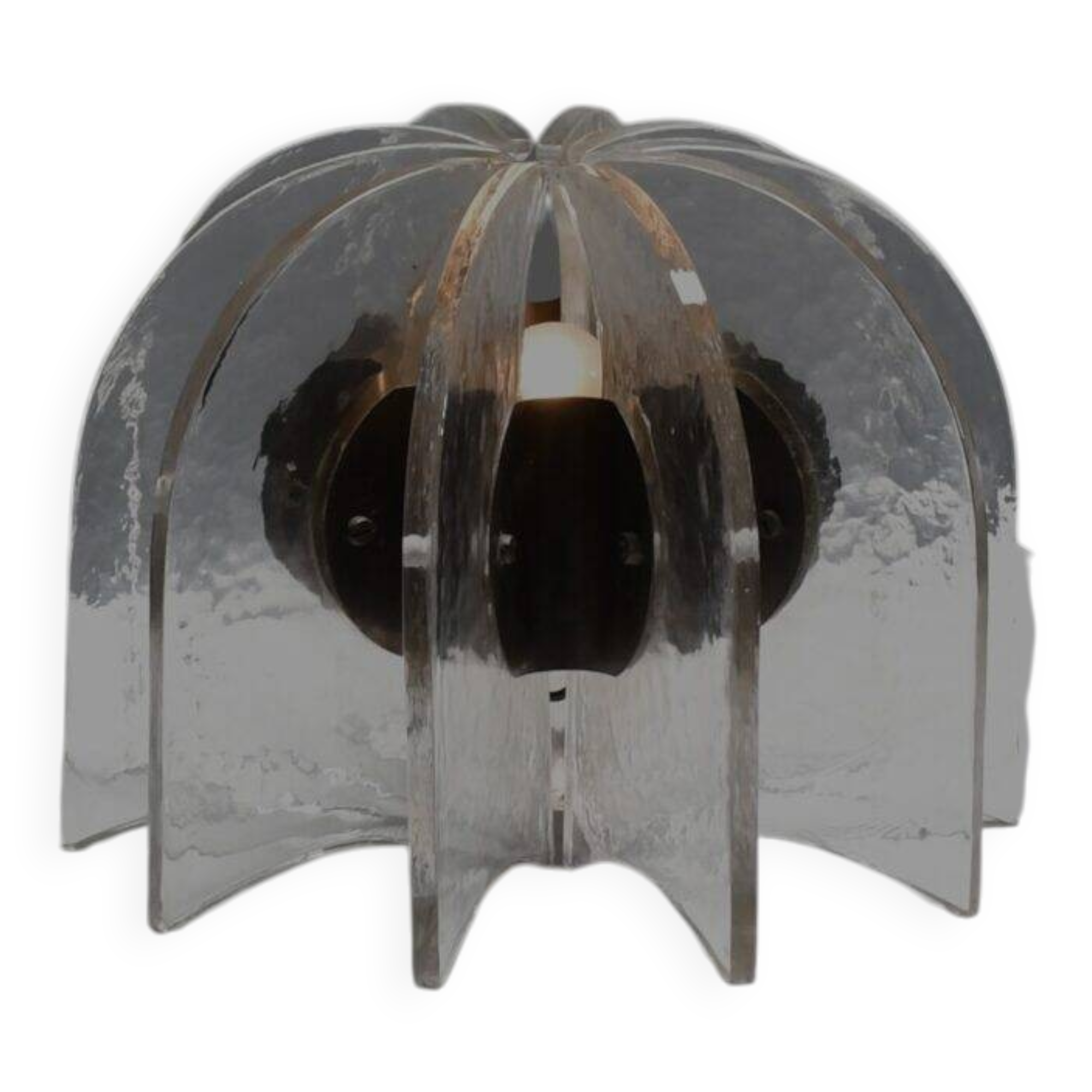 Beautiful Murano glass and brass table lamp, Italy 1950s