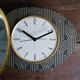Vintage clock formica silent wall clock "FFR black gold"