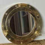 Brass porthole mirror