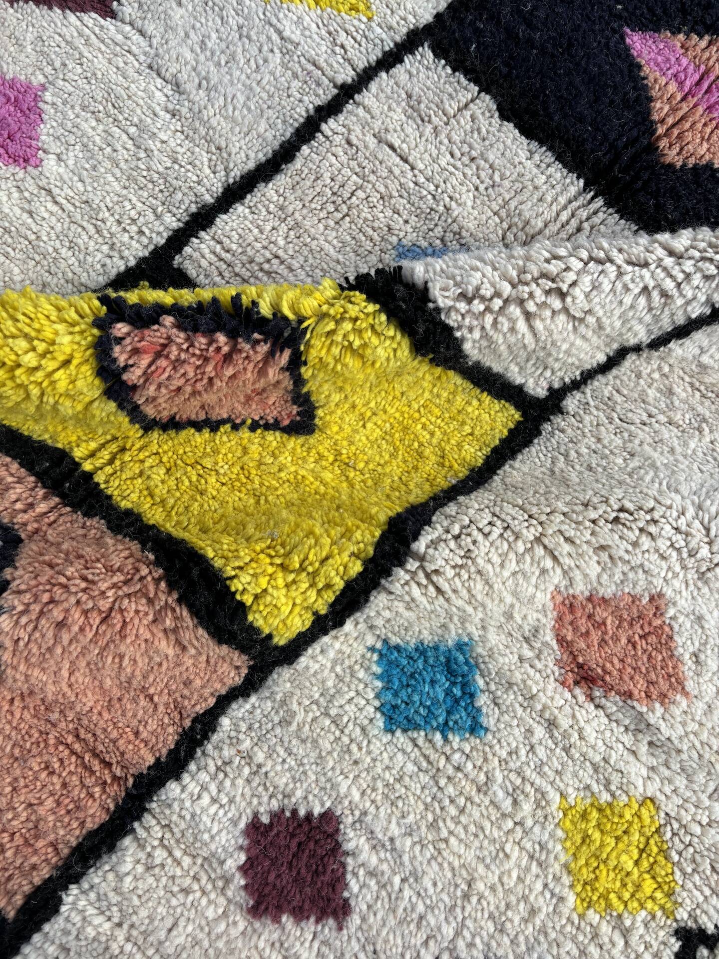 large new multi-colored Berber beni ourain rug 180x280 cm