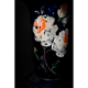 Vase ancien en verre bleu peint à la main.