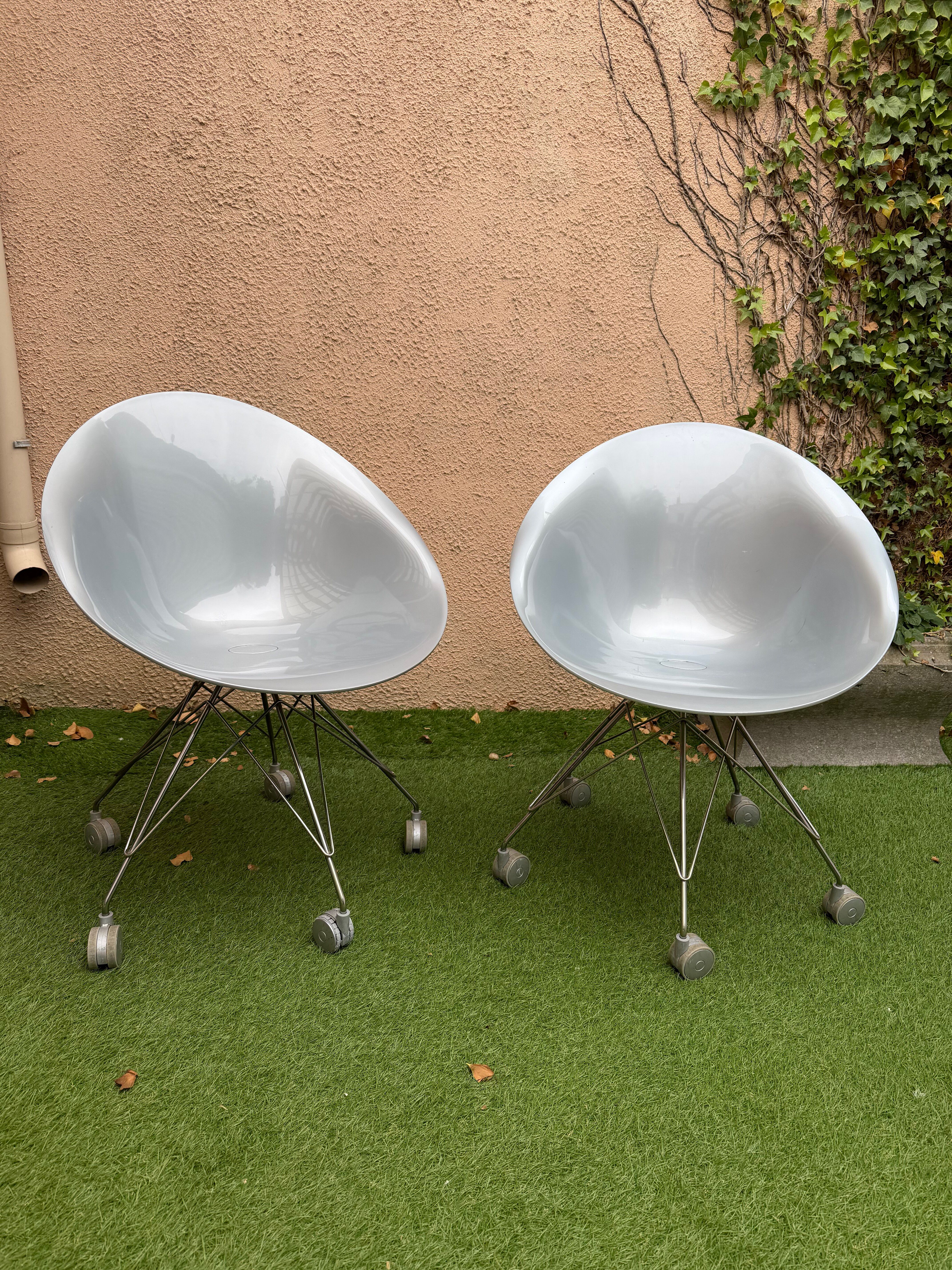 Pair of Ero-s armchairs by Kartell by Philippe Starck