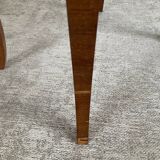 Small marquetry pedestal table with key storage