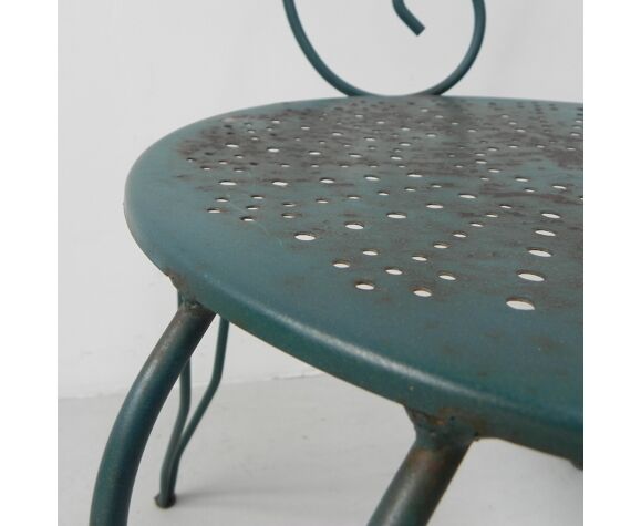 Ensemble de 4 chaises de jardin vintage en acier