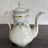 Porcelain Coffee Pot Decorated with Currants - Vintage 1900