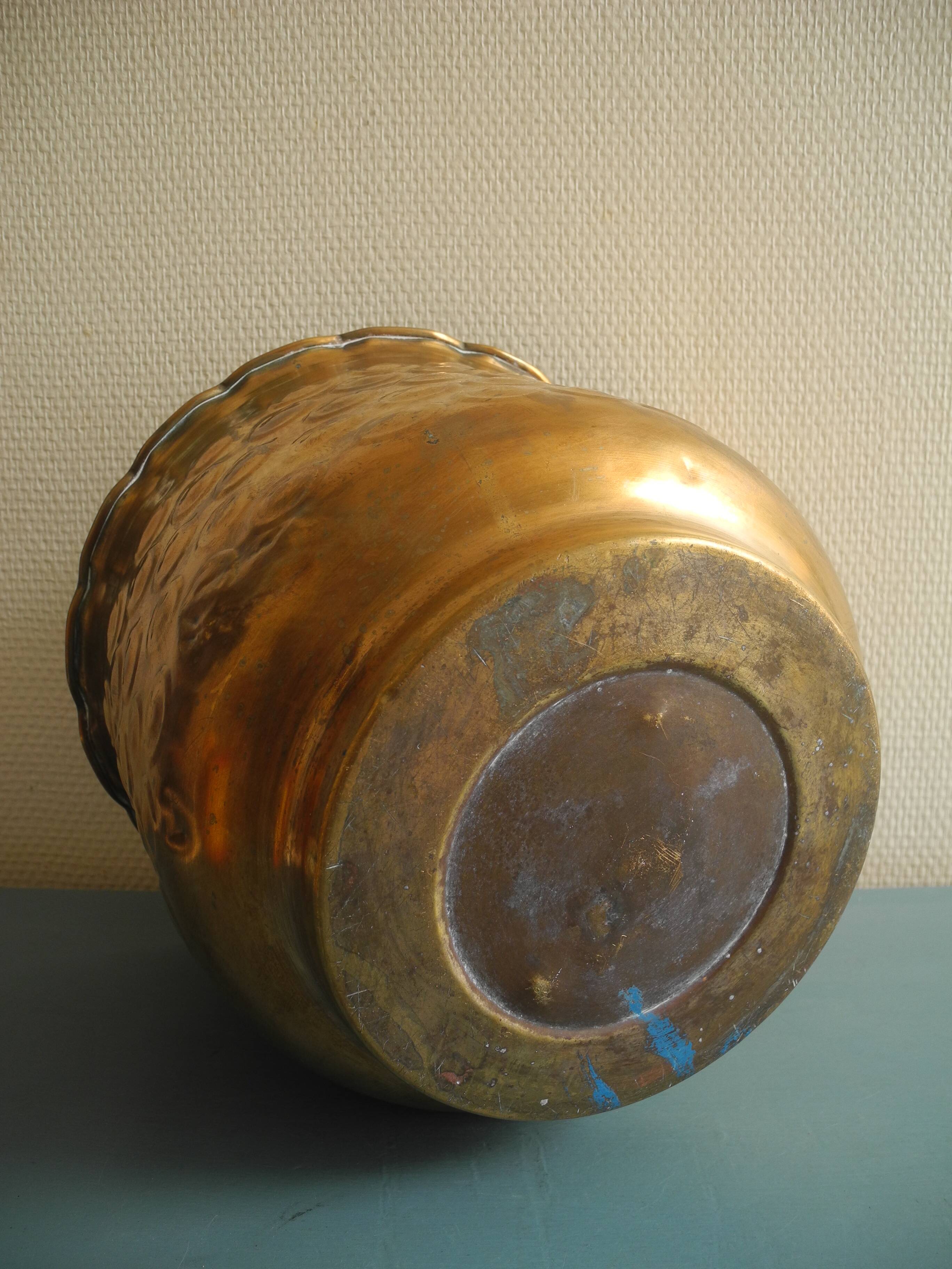 vintage brass flower pot cover