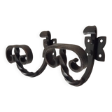 Pair of antique wrought iron coat hooks