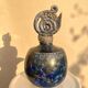 Glazed stoneware bottle with crystallised glaze signed Francoise Roussel.