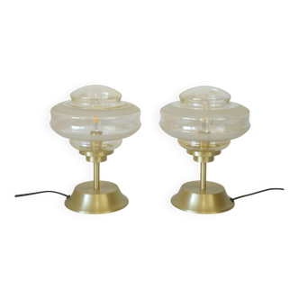 Vintage Bedside Lamps / Set of 2 / Redesign Mushroom Lamp / Art Deco Style