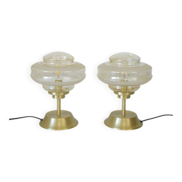 Vintage Bedside Lamps / Set of 2 / Redesign Mushroom Lamp / Art Deco Style