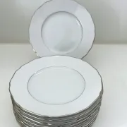10 white porcelain dessert plates