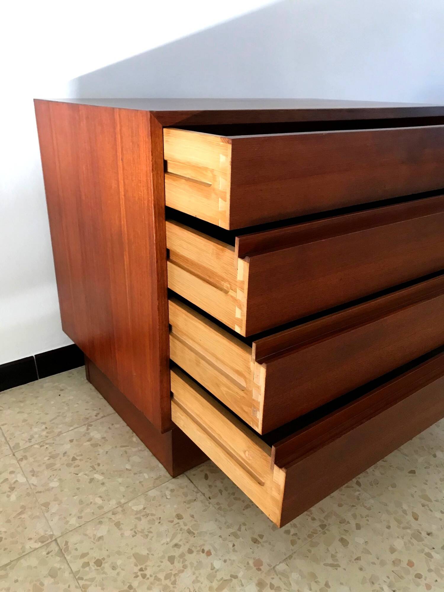 Vintage teak chest of drawers Scandinavian style 70s