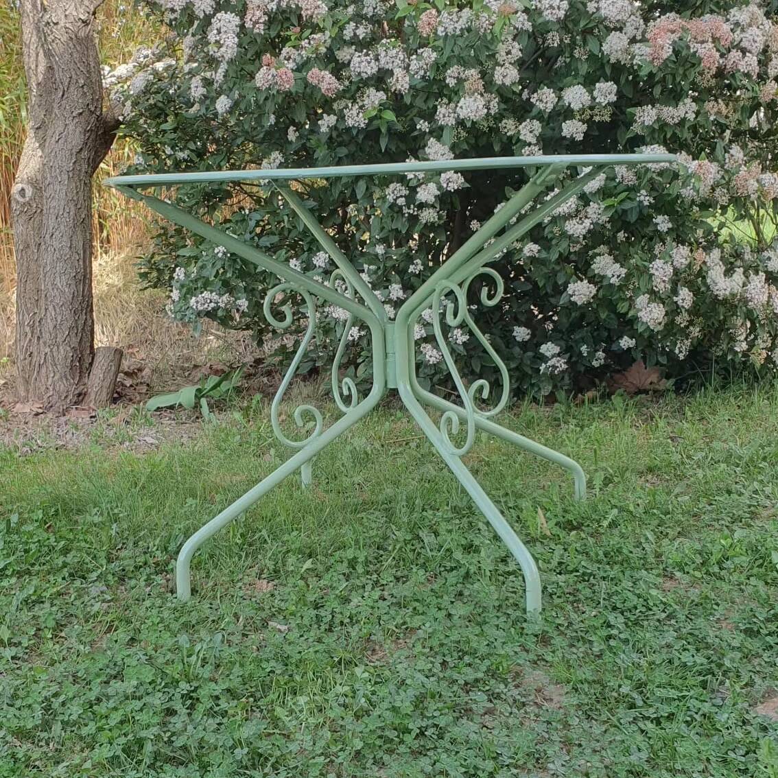 Wrought iron garden table