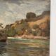 Old oil painting on canvas landscape signed Mouthon 19th century