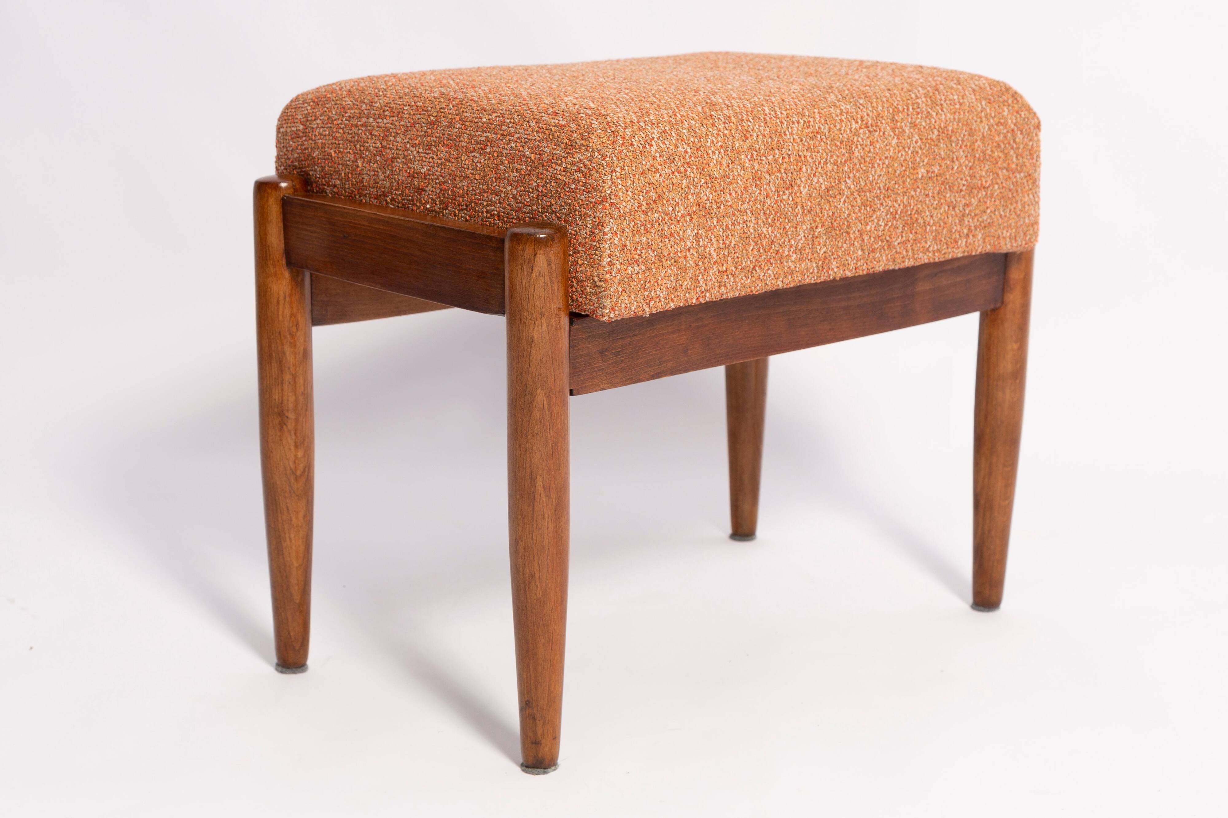 Vintage Mixed Orange Stool Mid-Century, Edmund Homa, 1960s