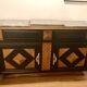 Art deco sideboard in carved oak diamond point, gray marble top