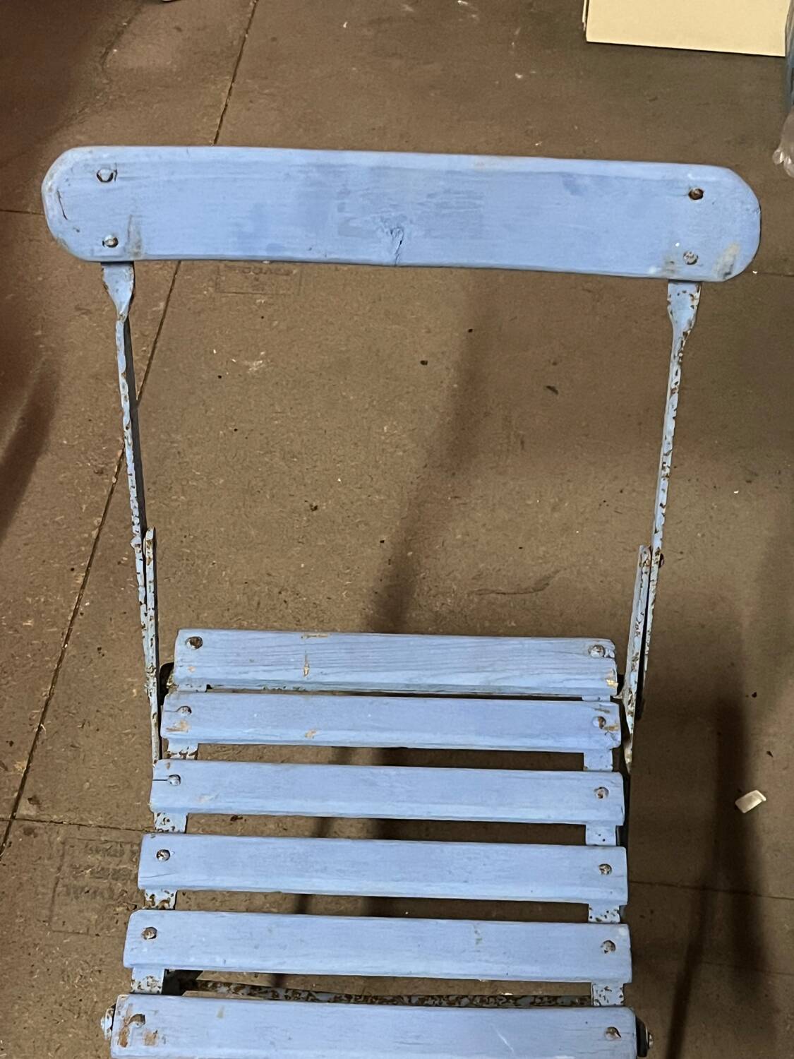 Lot de 6 chaises de jardin fer forgé bleu
