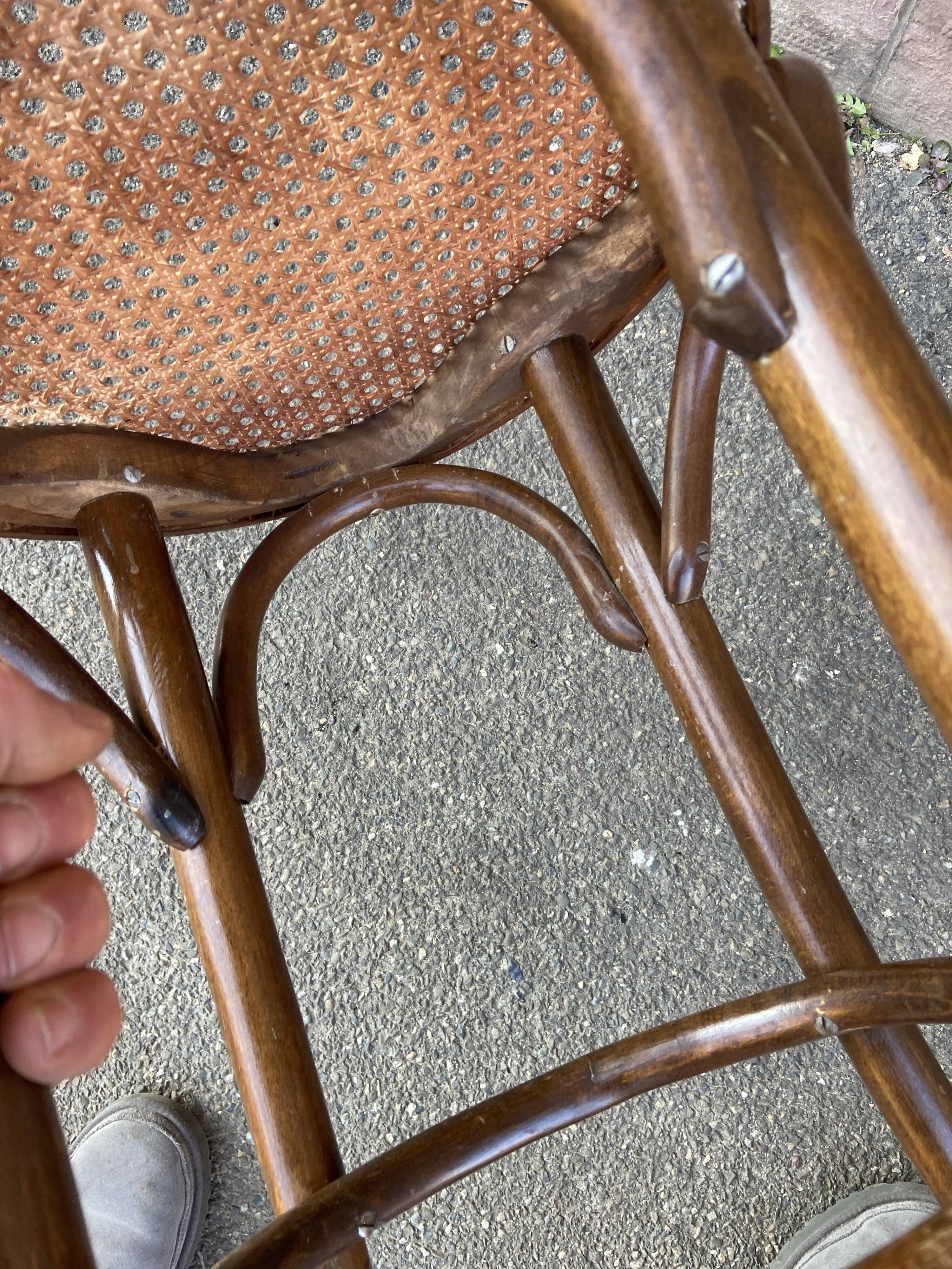 Viennese curved wooden piano stool 1950