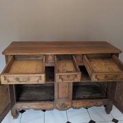 Antique Louis XV style sideboard in oak and walnut – 19th century / Early