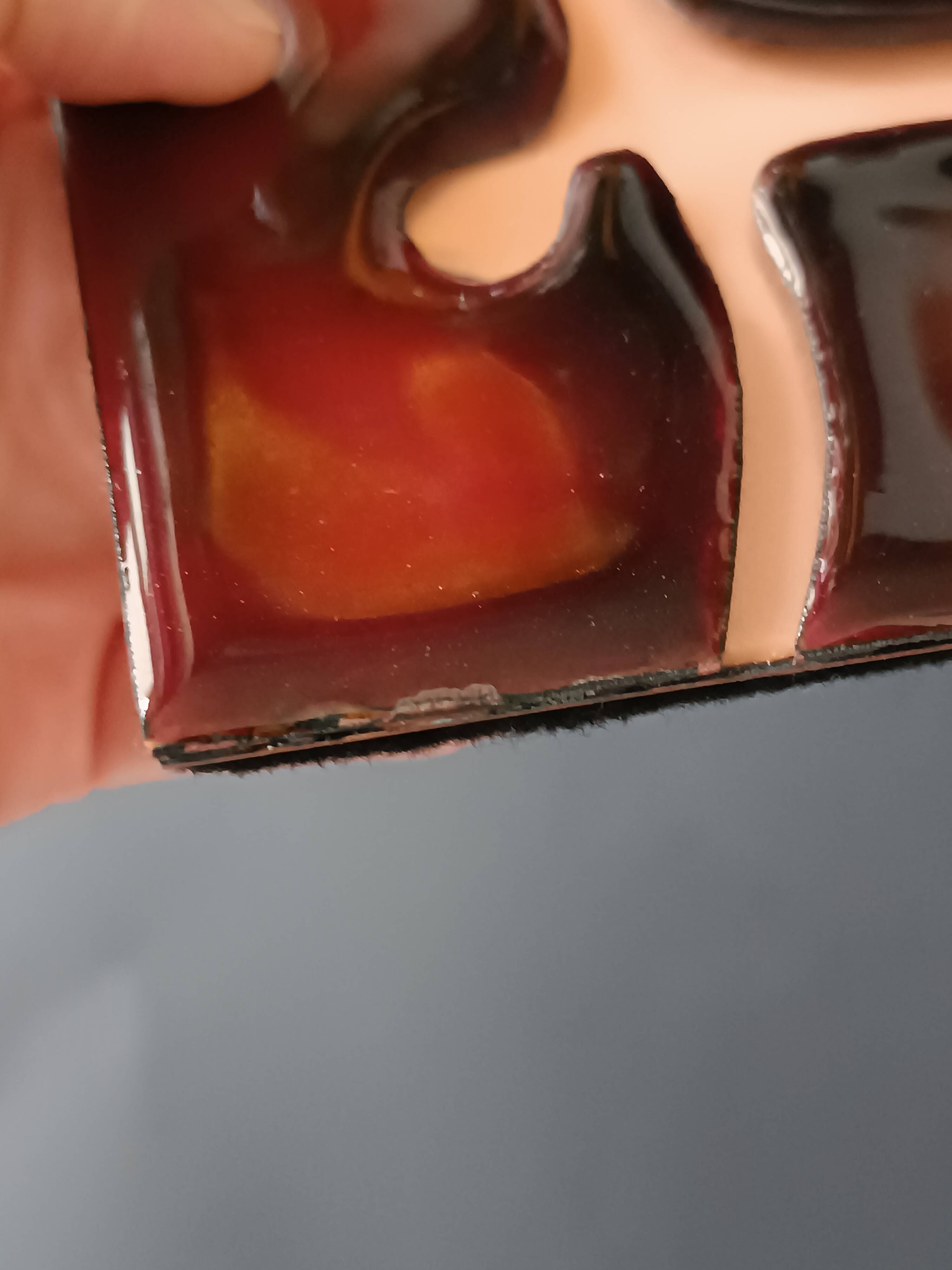 Vintage red and gold enamel wall cross on copper, Atelier Chehab