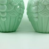 2 vases Art Déco en opaline verte • Circa 1920/30